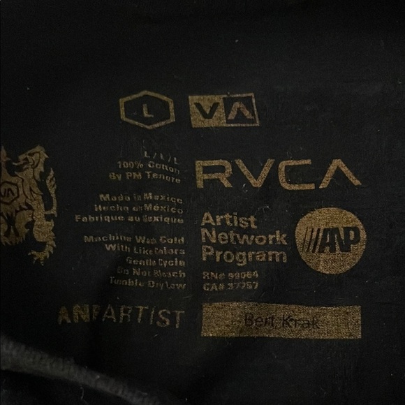 RVCA Black Tee with Colorful Graphic - Picture 2 of 3